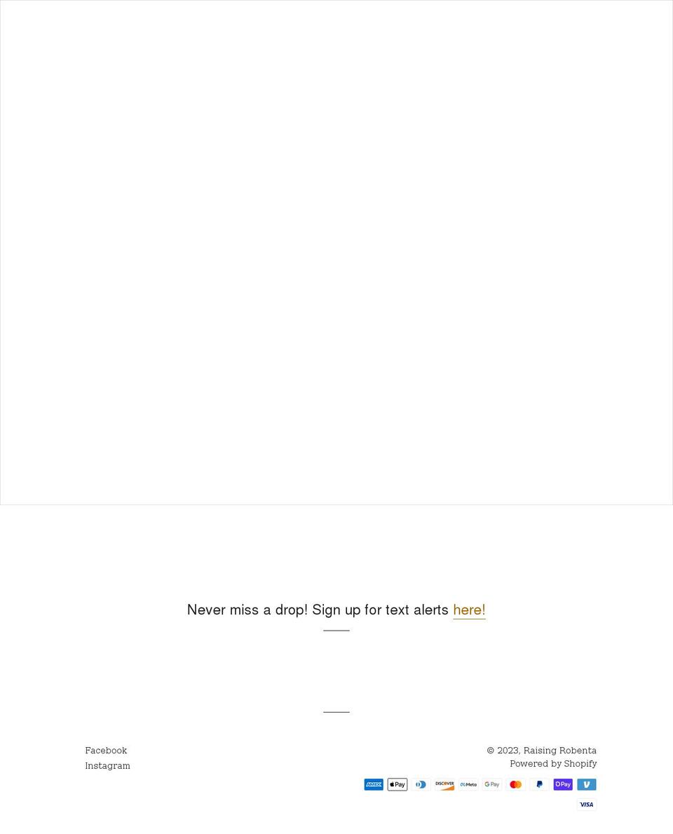 raisingrobenta.com shopify website screenshot