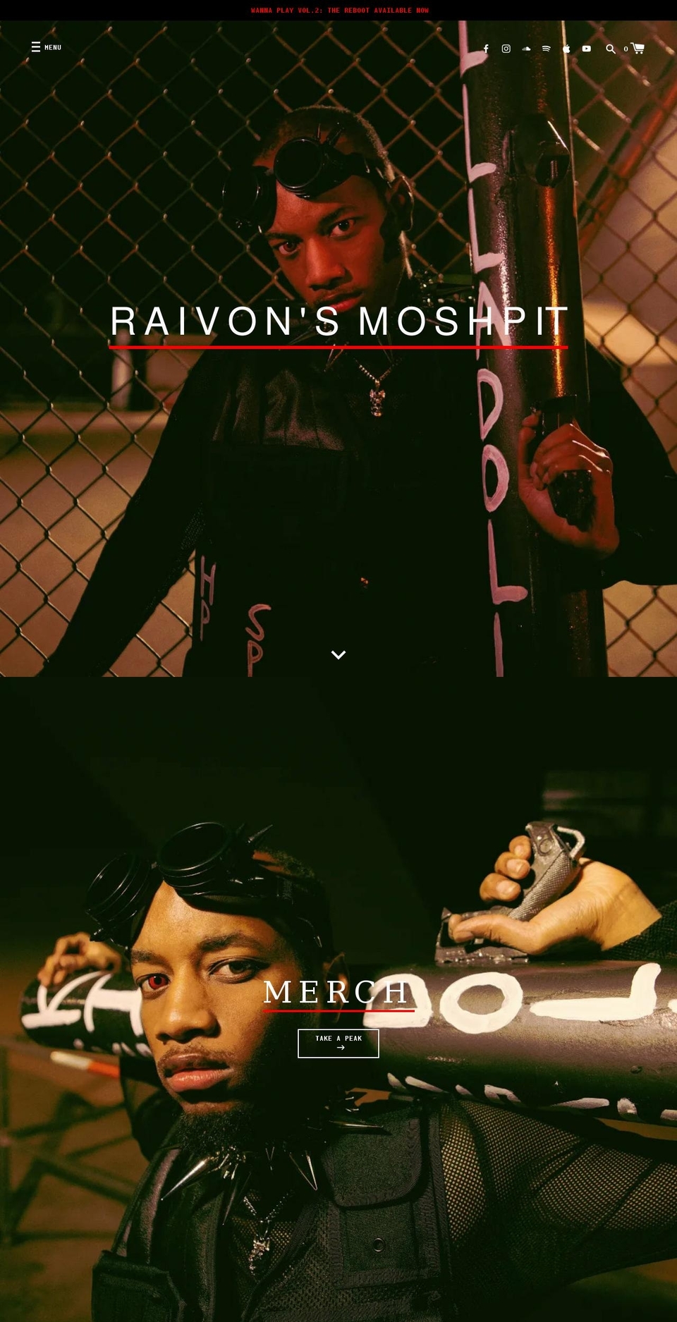 raivonsmoshpit.com shopify website screenshot