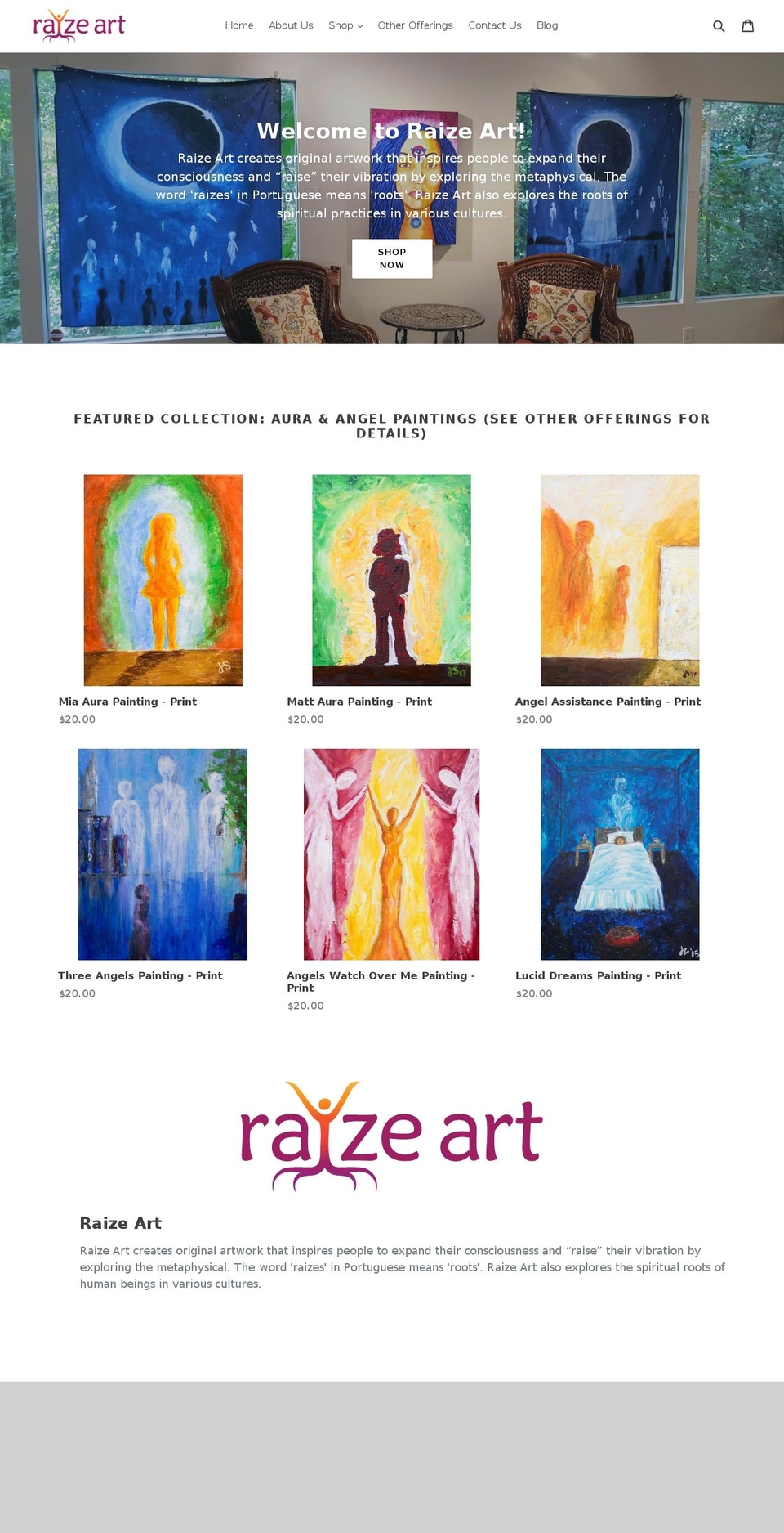 raizeart.com — Shopify storefront screenshot