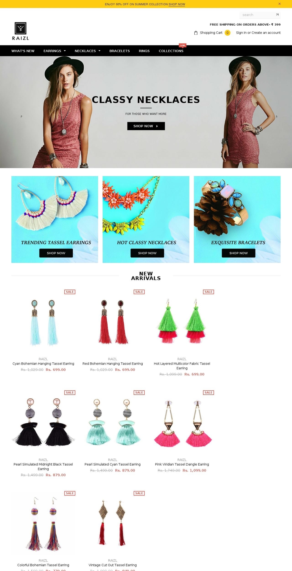 raizl.com shopify website screenshot
