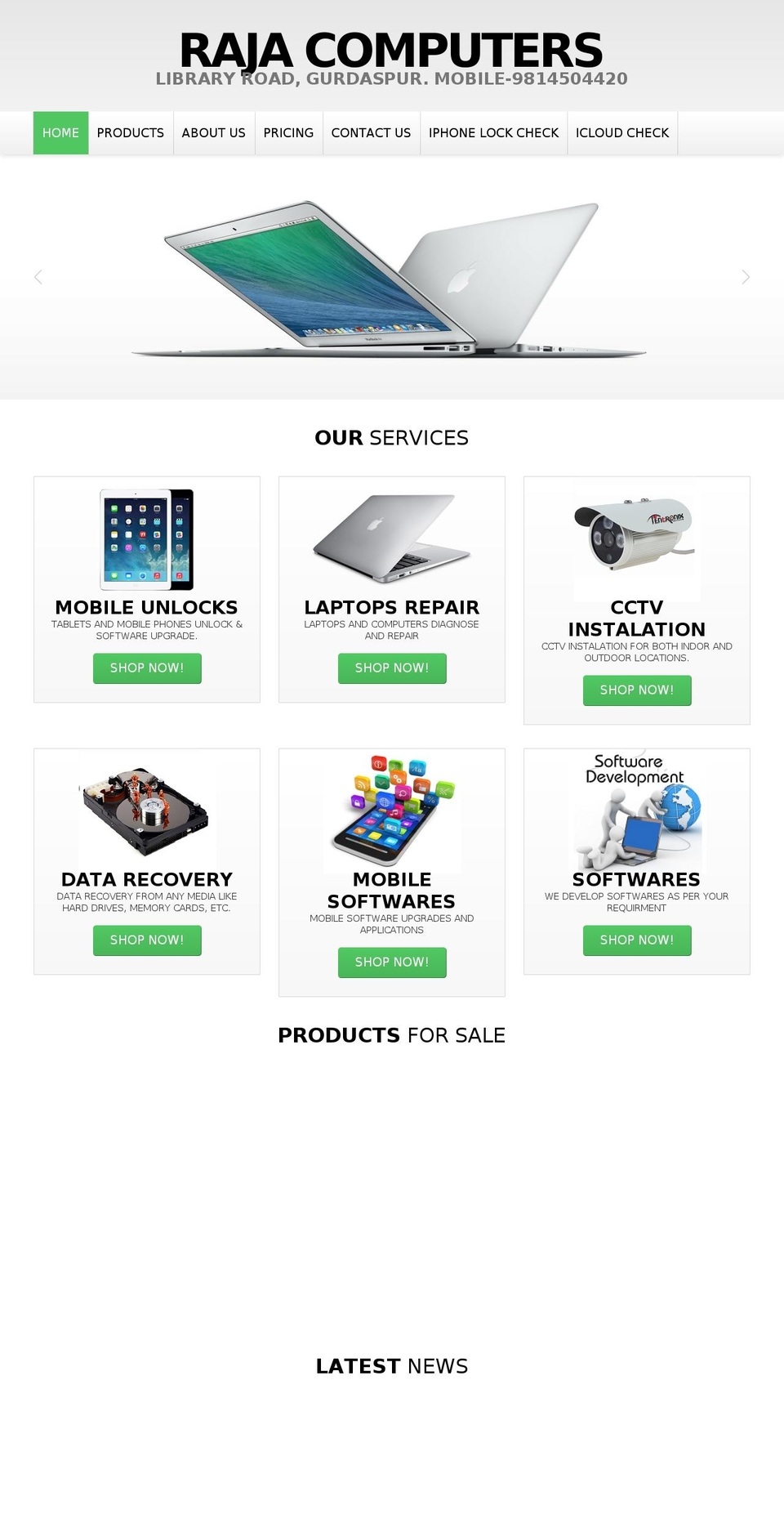 rajacomputers.com shopify website screenshot