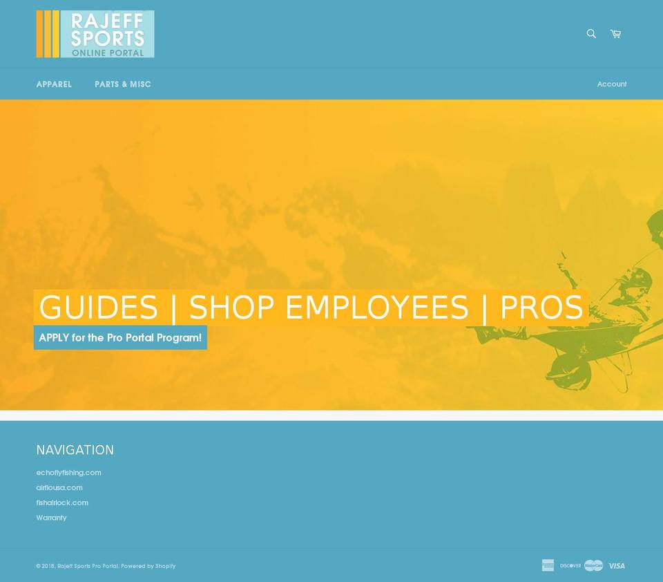 rajeff-sports-pro-portal.myshopify.com shopify website screenshot