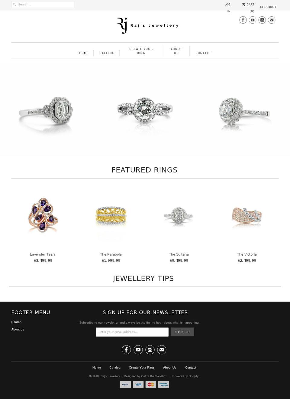 rajsjewellery.com — Shopify storefront screenshot