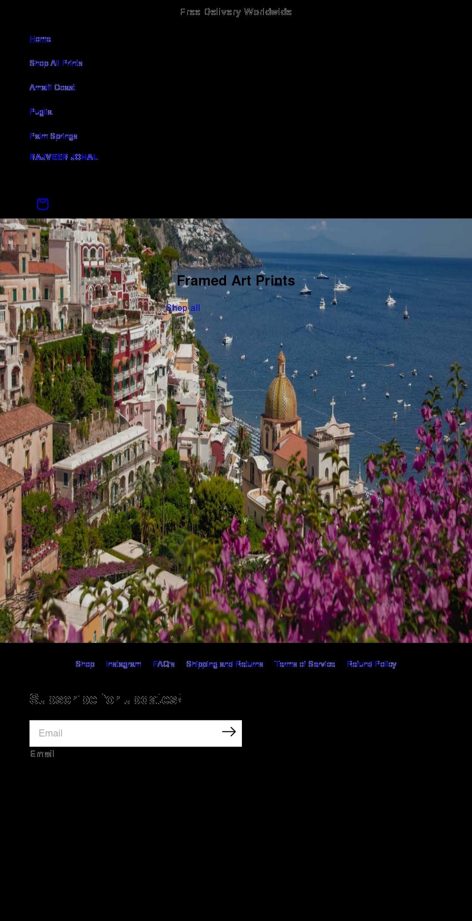 rajveerjohal.com shopify website screenshot