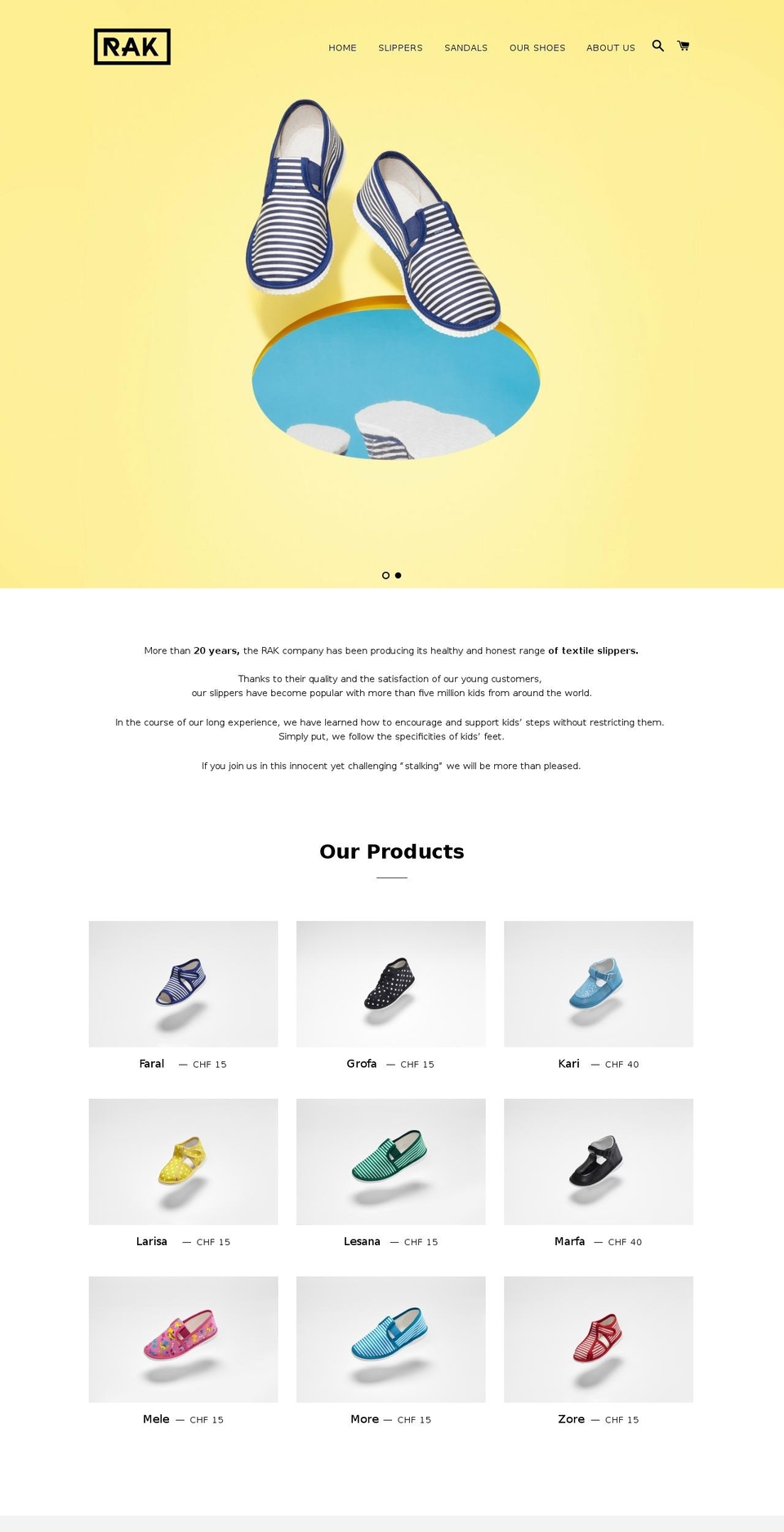 rak.shoes shopify website screenshot
