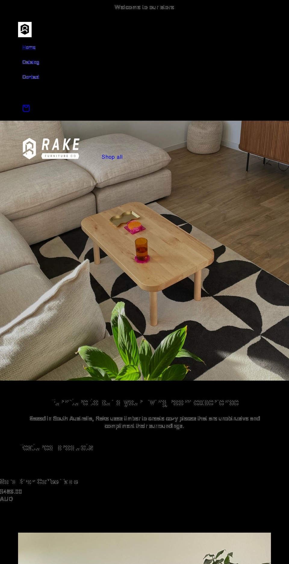 rakefurniture.com.au shopify website screenshot