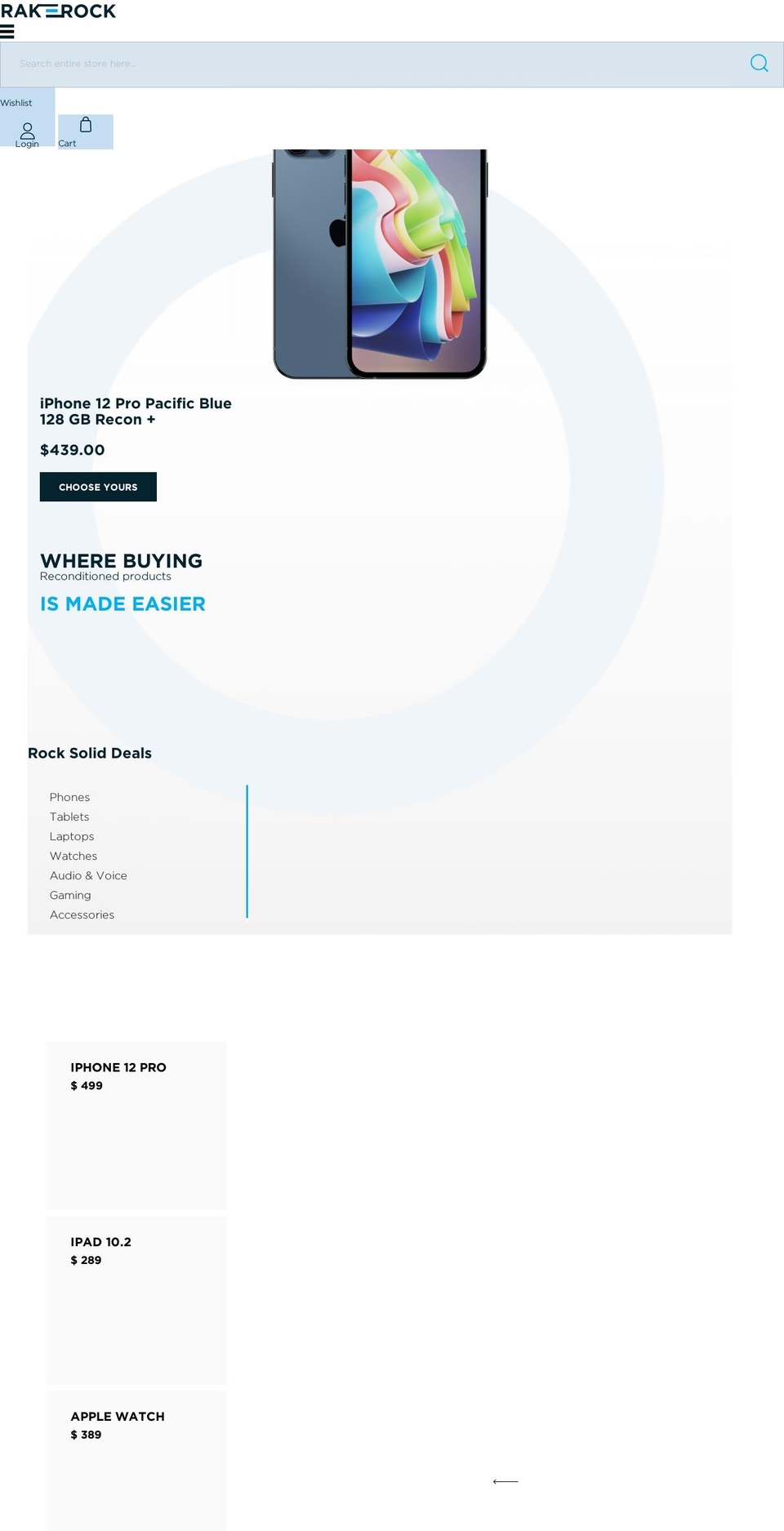 rakerock.com shopify website screenshot