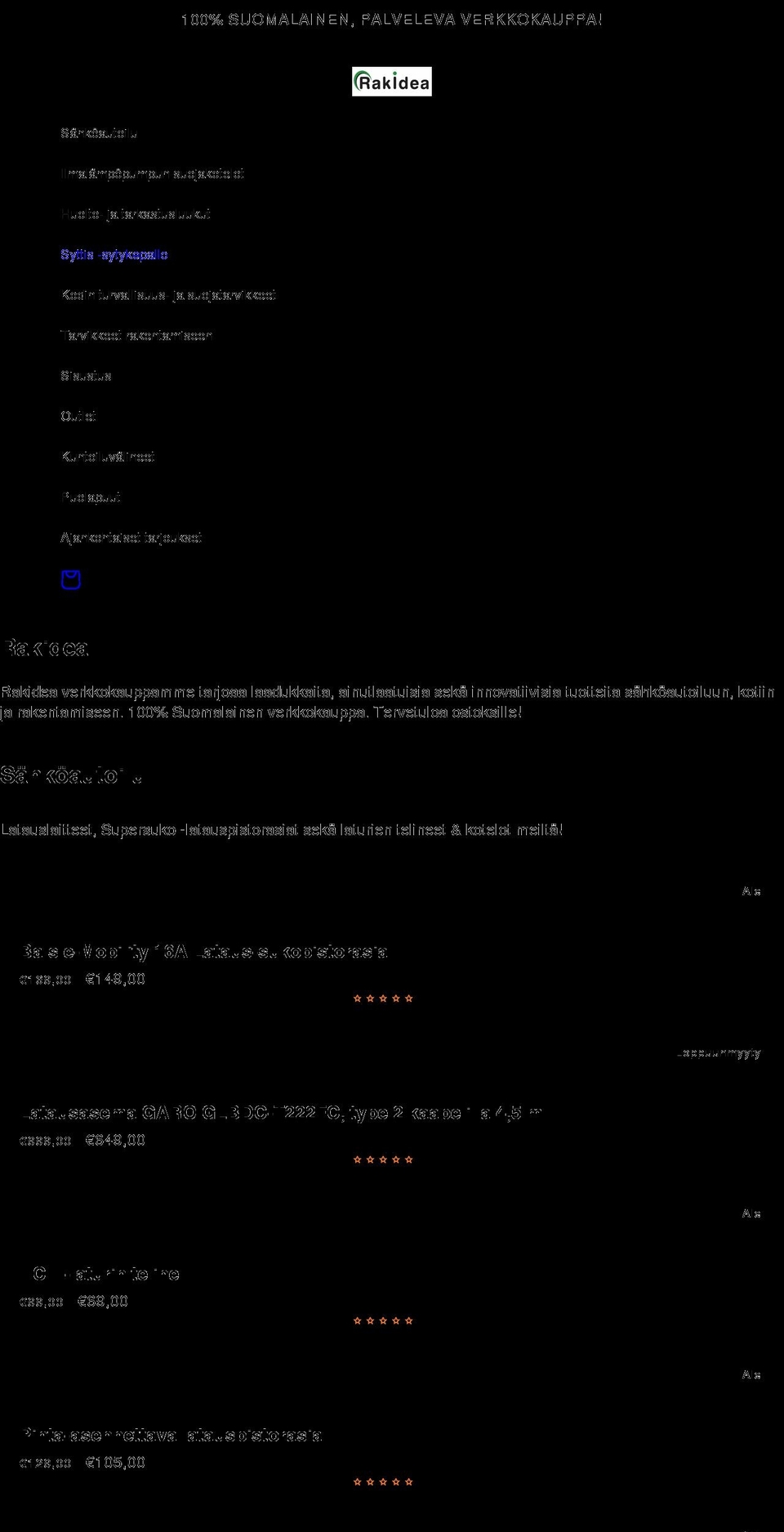 rakidea.fi shopify website screenshot