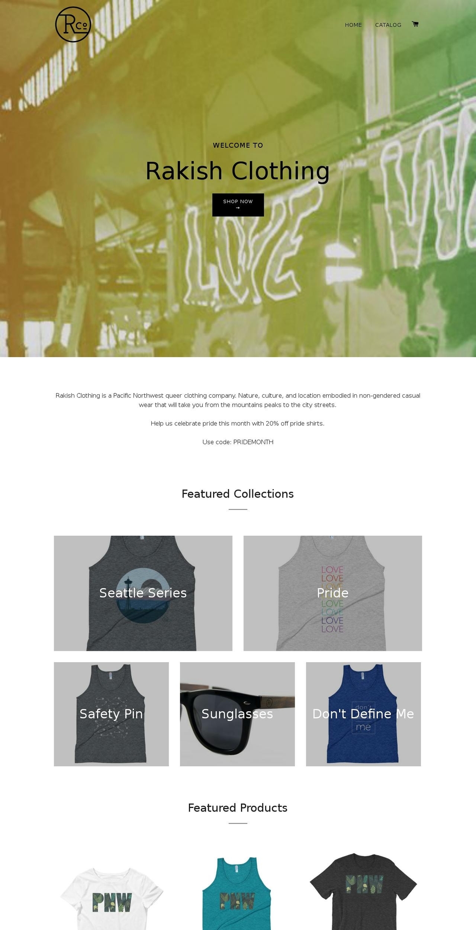 rakishclothing.com shopify website screenshot