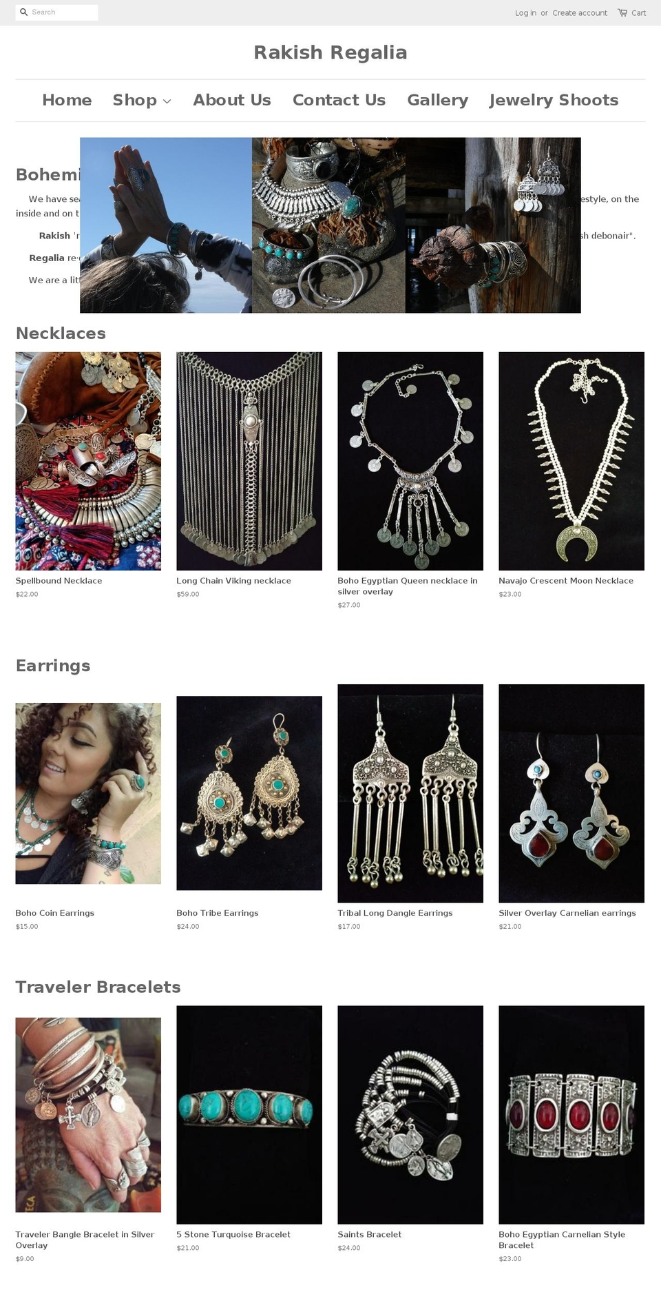 rakishregalia.com shopify website screenshot