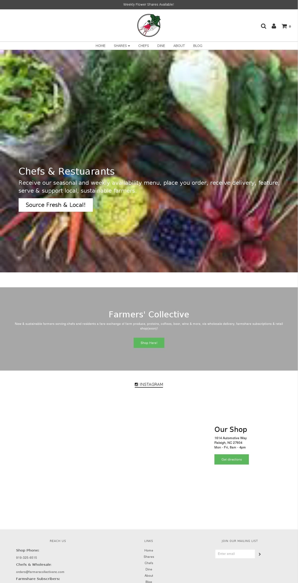 raleighfarmshare.com — Shopify storefront screenshot