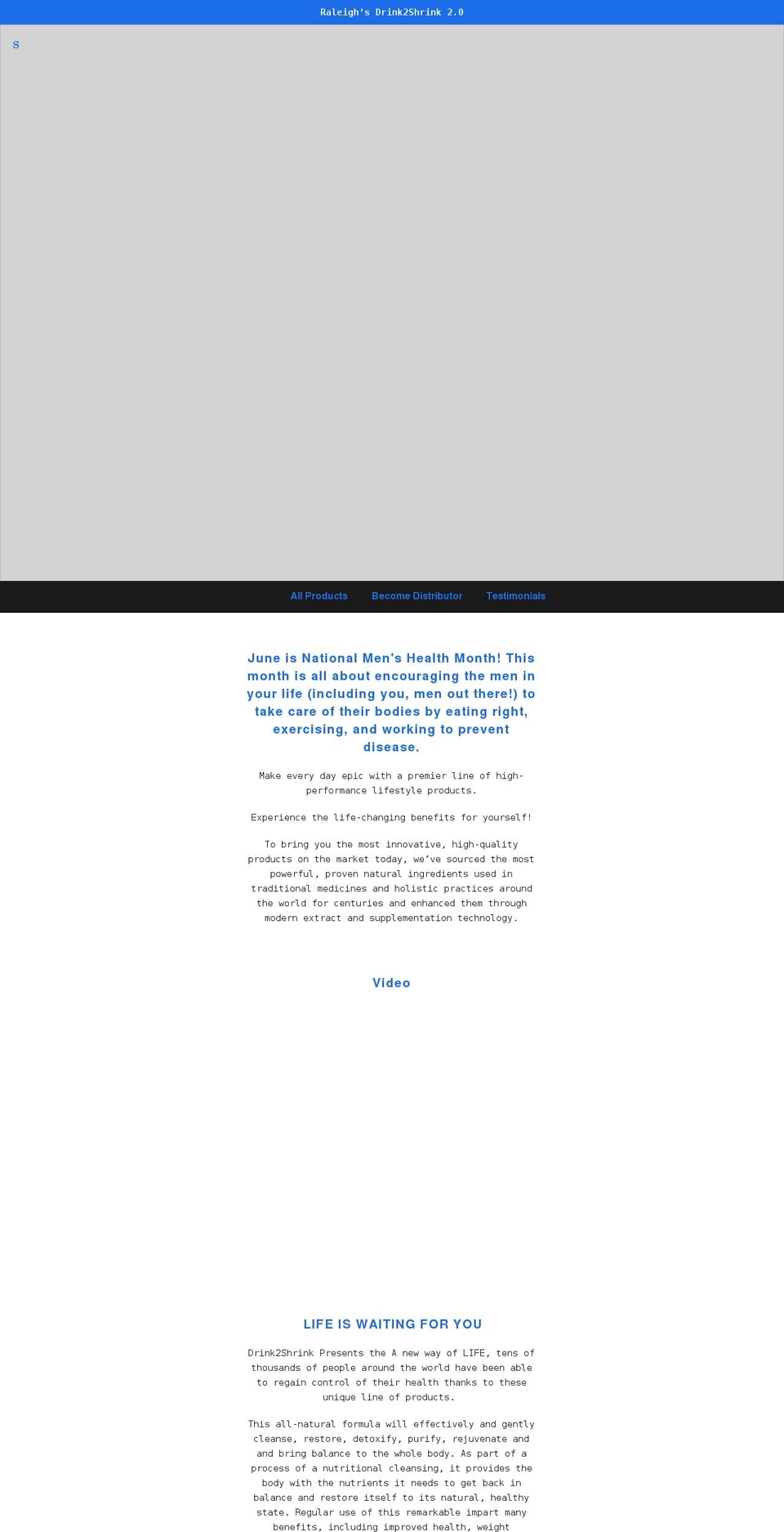 raleighsdrink2shrink.com shopify website screenshot