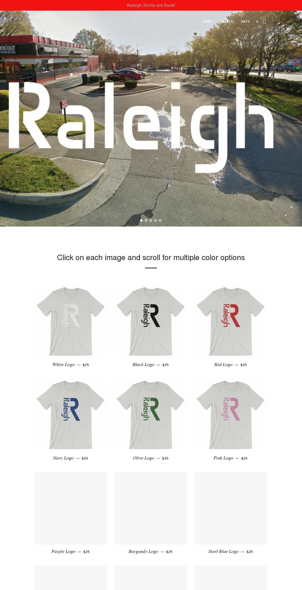 raleighshirt.com shopify website screenshot
