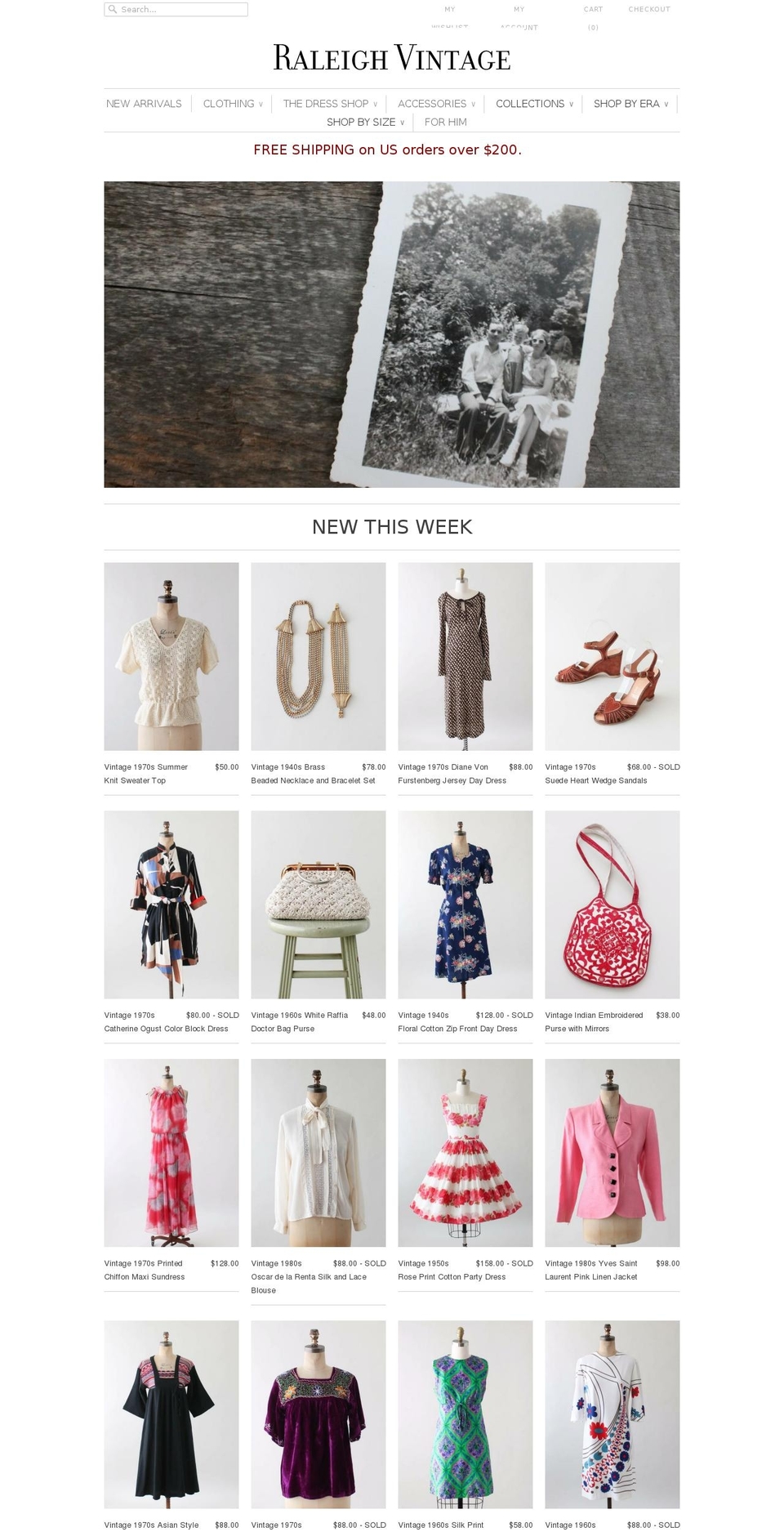 raleighvintage.com shopify website screenshot