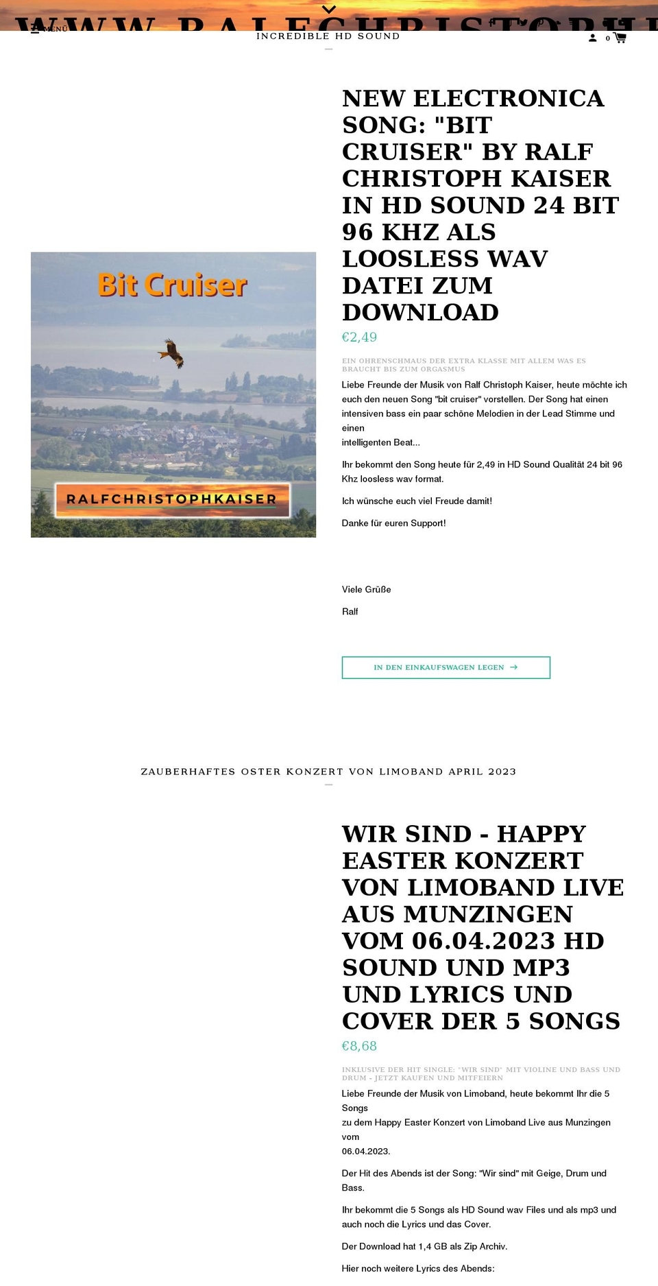 ralfchristophkaiser.com shopify website screenshot