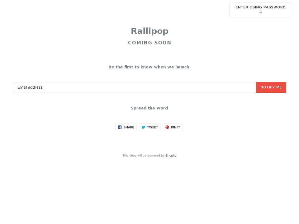 Birch Shopify theme site example rallipop.com