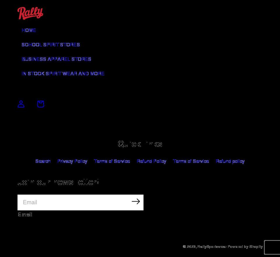 rally-sportswear.myshopify.com shopify website screenshot