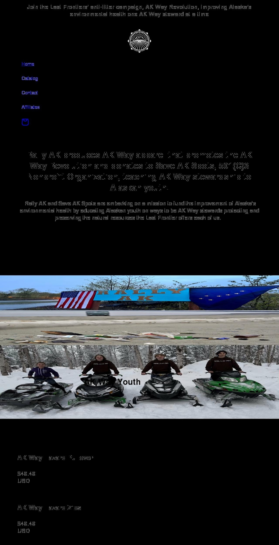 rallyak.com shopify website screenshot