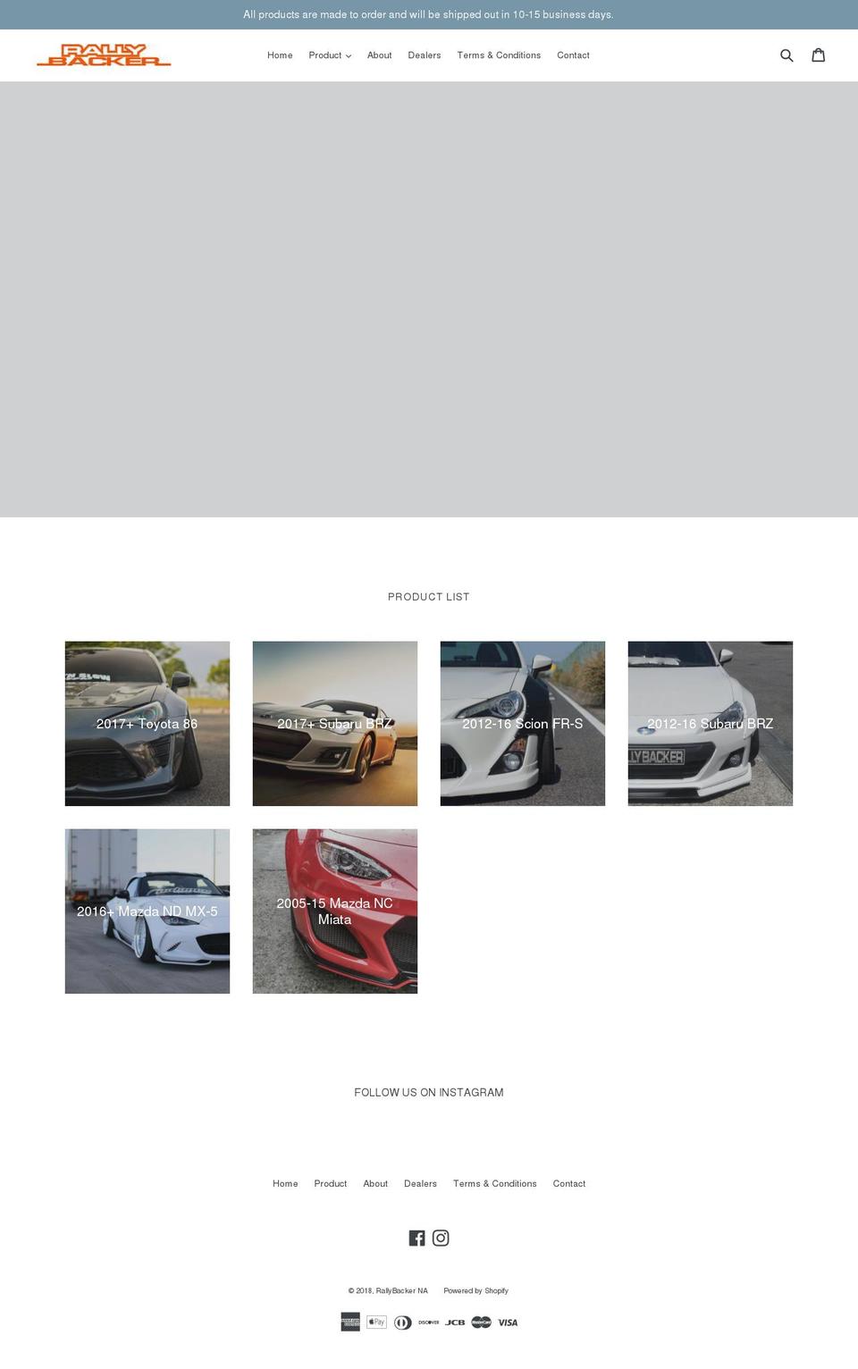 rallybackerusa.com shopify website screenshot