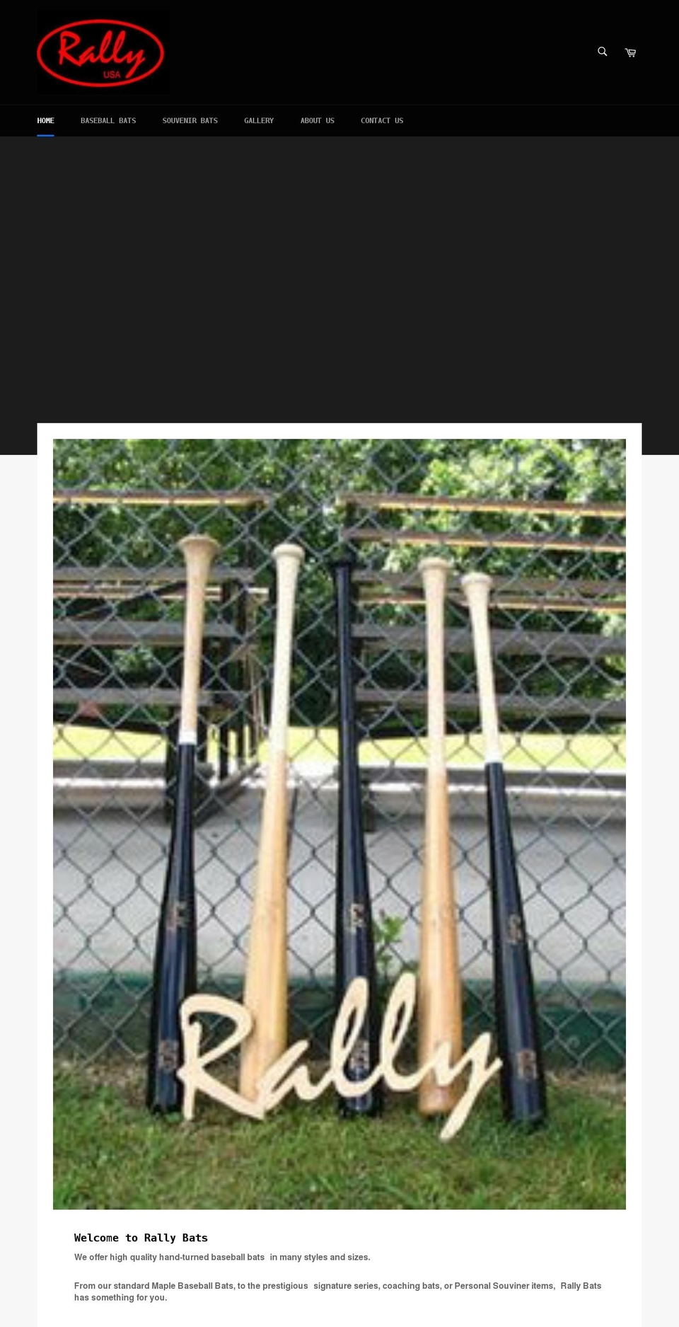 rallybats.com shopify website screenshot