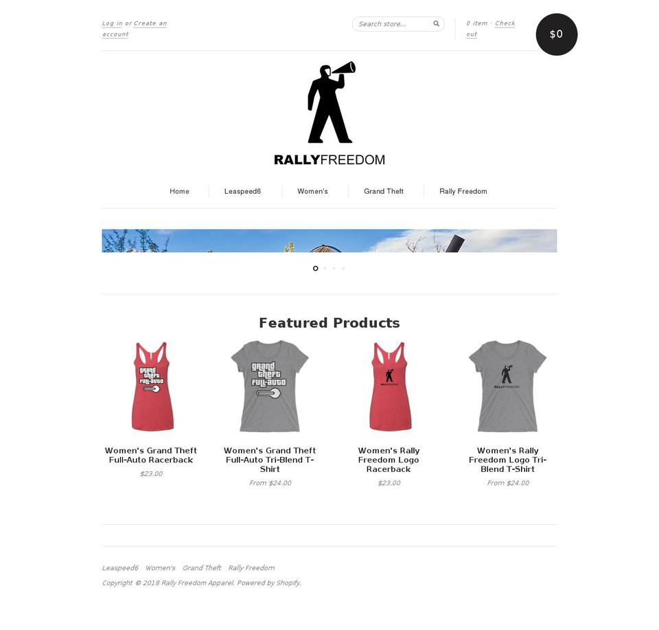 rallyfreedom.com — Shopify storefront screenshot