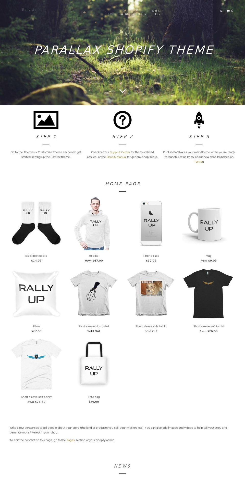 rallyupbrands.com shopify website screenshot