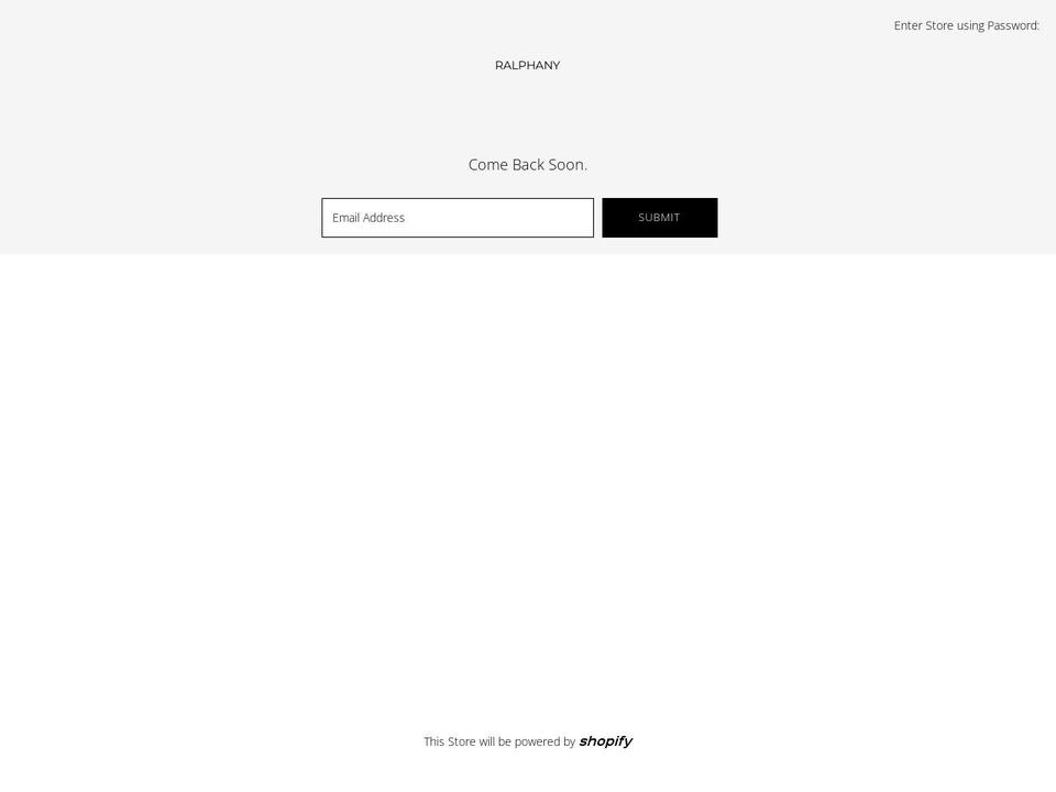 ralphanyworld.com shopify website screenshot