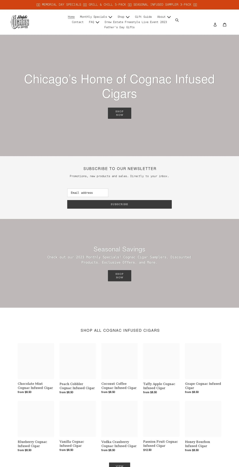 ralphcigars.com shopify website screenshot