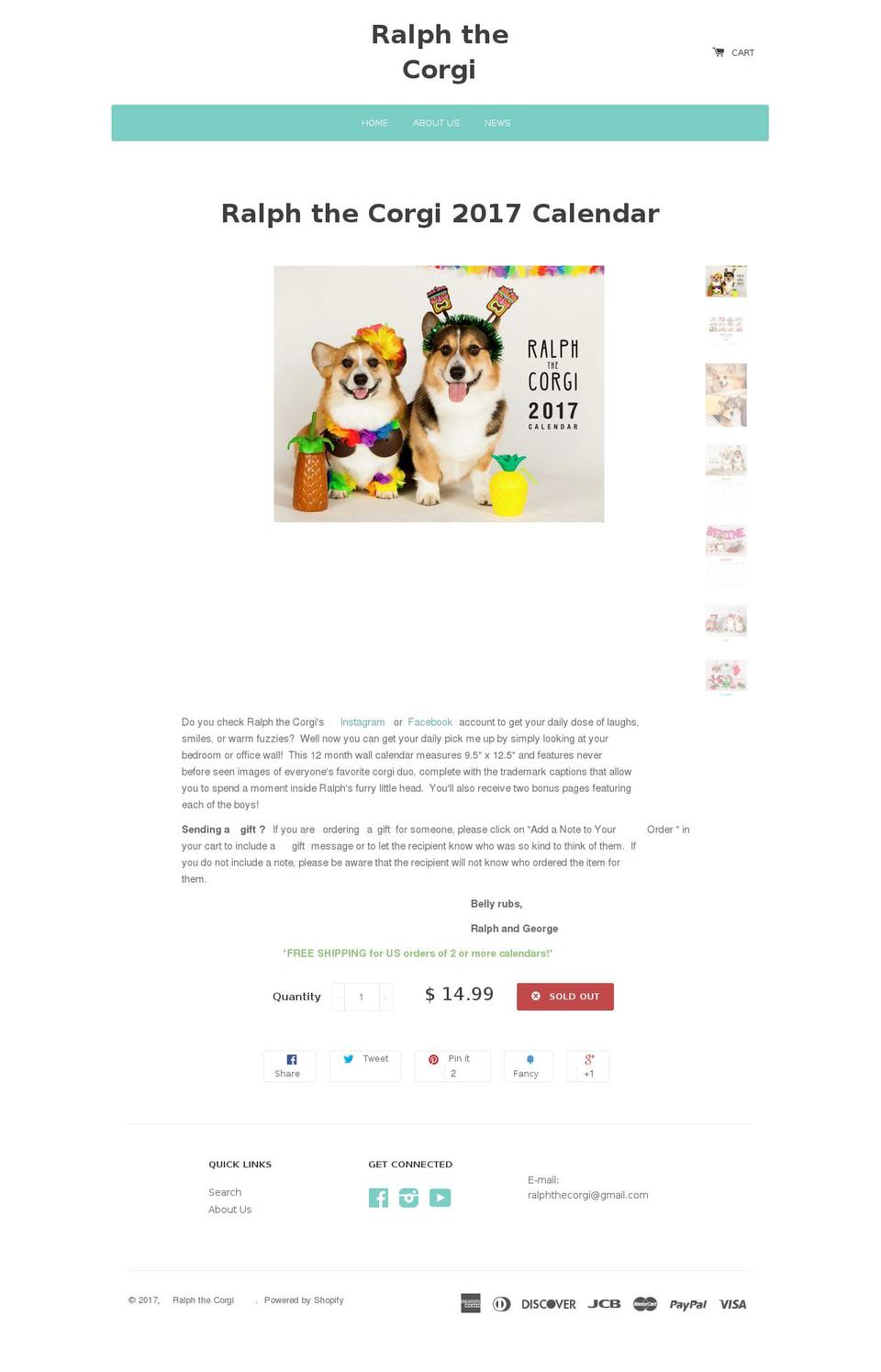 ralphthecorgi.com shopify website screenshot