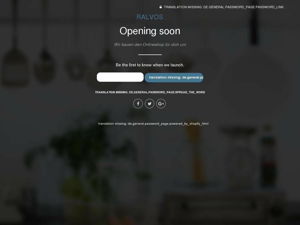 ralvos.com shopify website screenshot