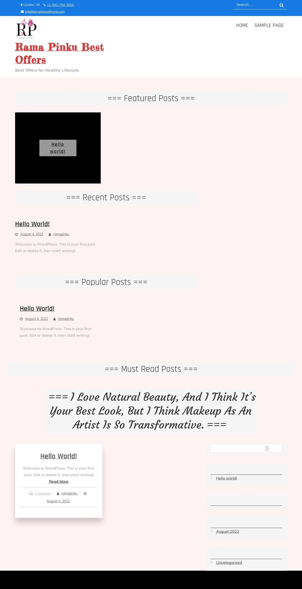 ramapinku.com — Shopify storefront screenshot