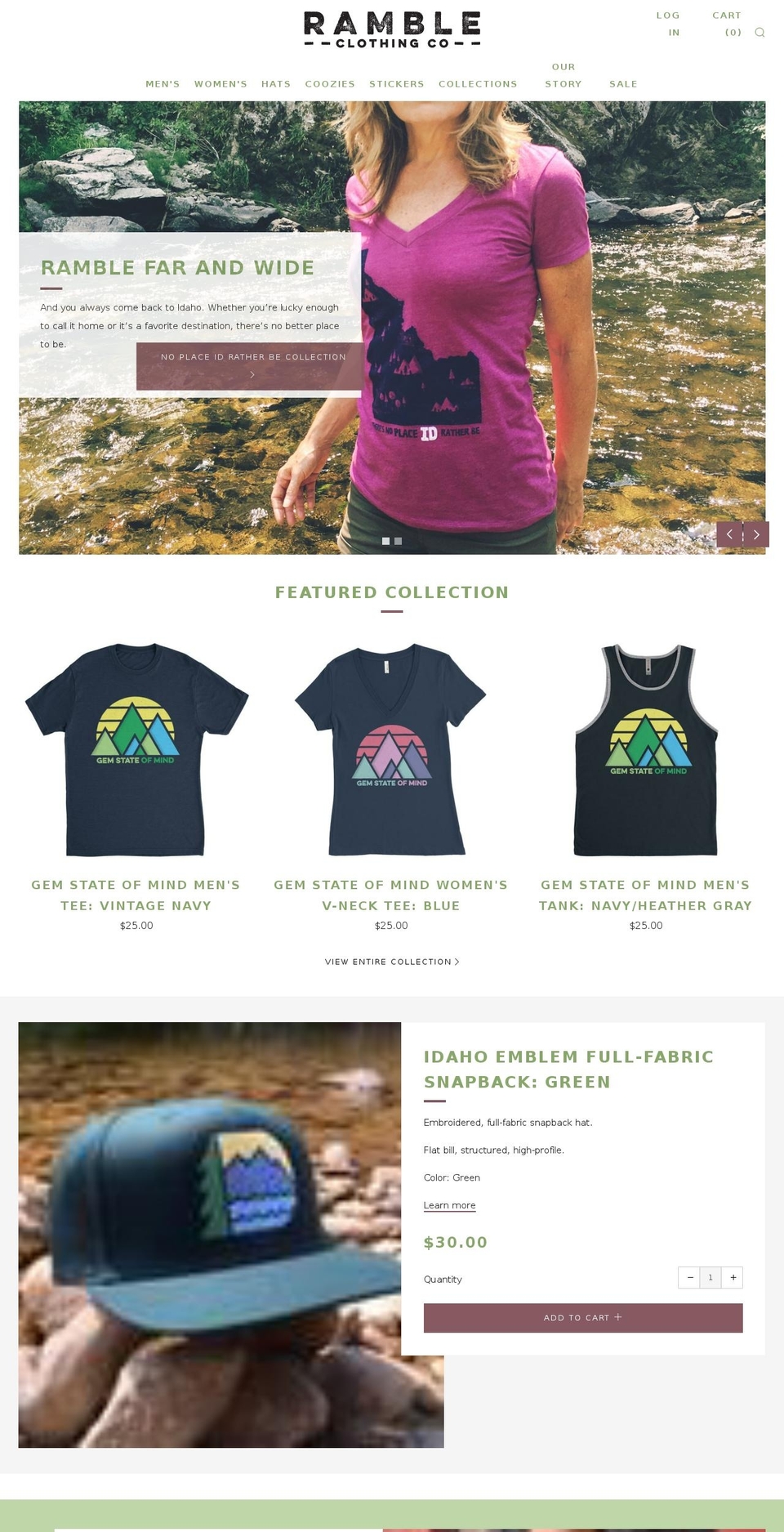 rambleclothingco.com — Shopify storefront screenshot