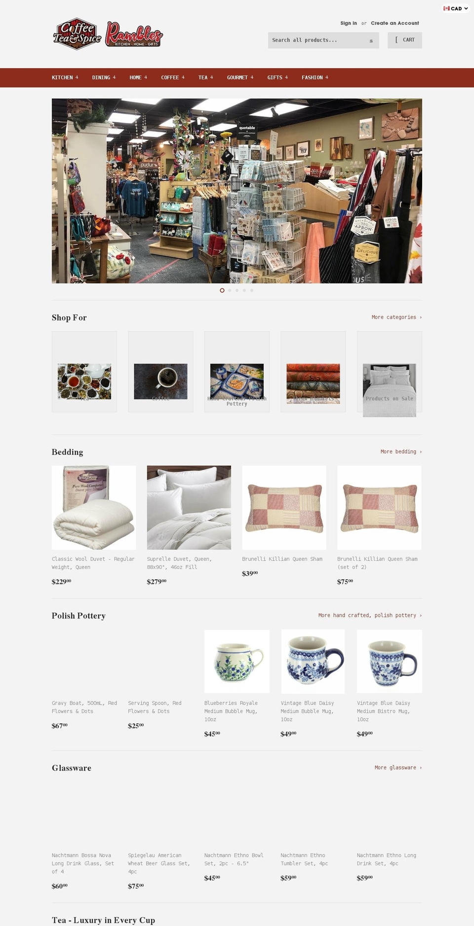 rambles.ca shopify website screenshot