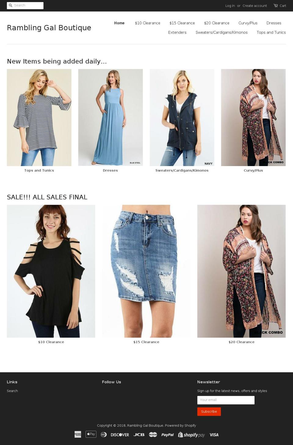 ramblinggalboutique.com shopify website screenshot
