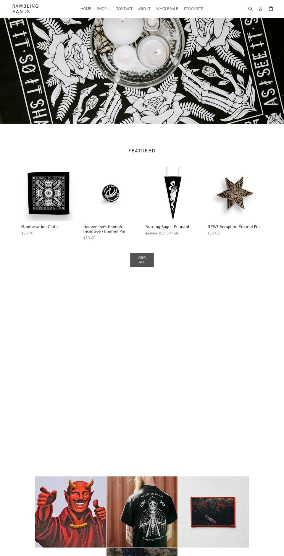 ramblinghands.com shopify website screenshot