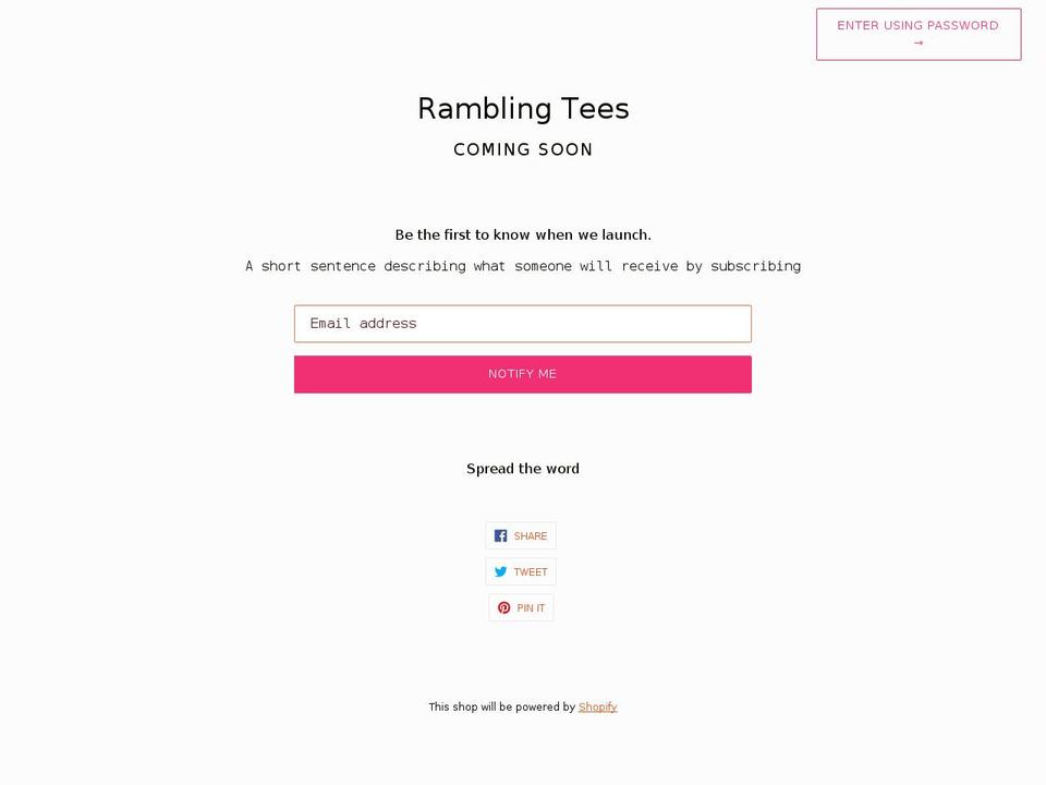 ramblingtees.com shopify website screenshot