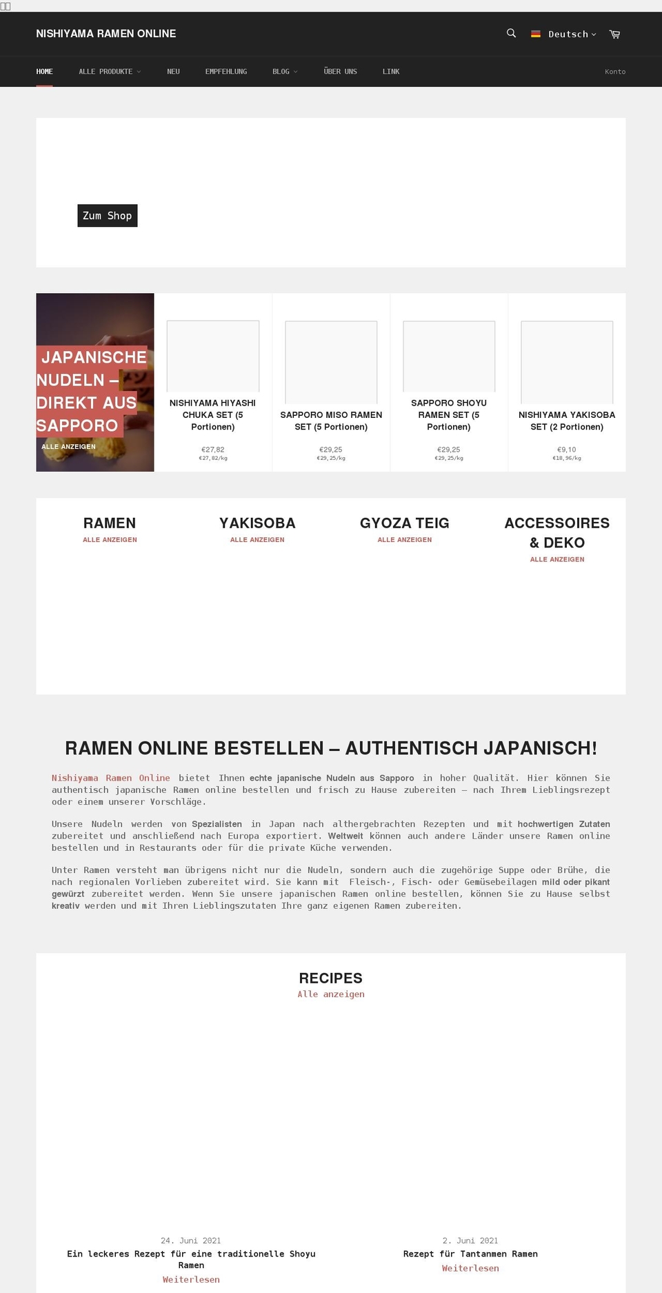 ramen-online.com shopify website screenshot