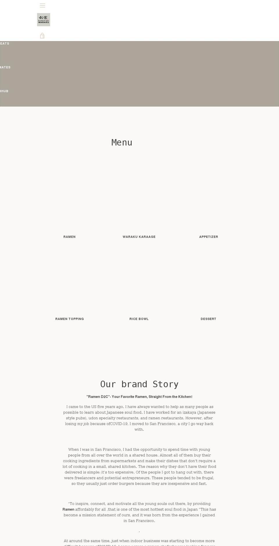 ramenkobowaraku.com shopify website screenshot