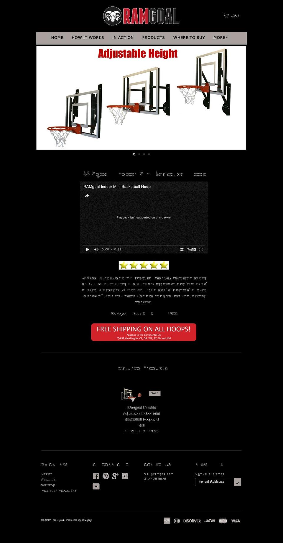 ramgoal.com shopify website screenshot