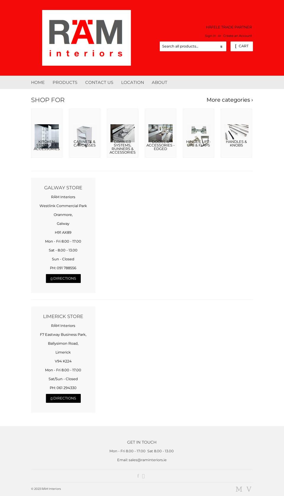 Current Theme Shopify theme site example raminteriors.ie