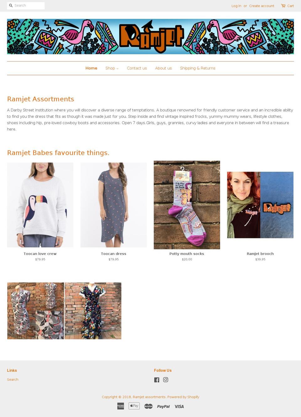 ramjetassortments.com — Shopify storefront screenshot