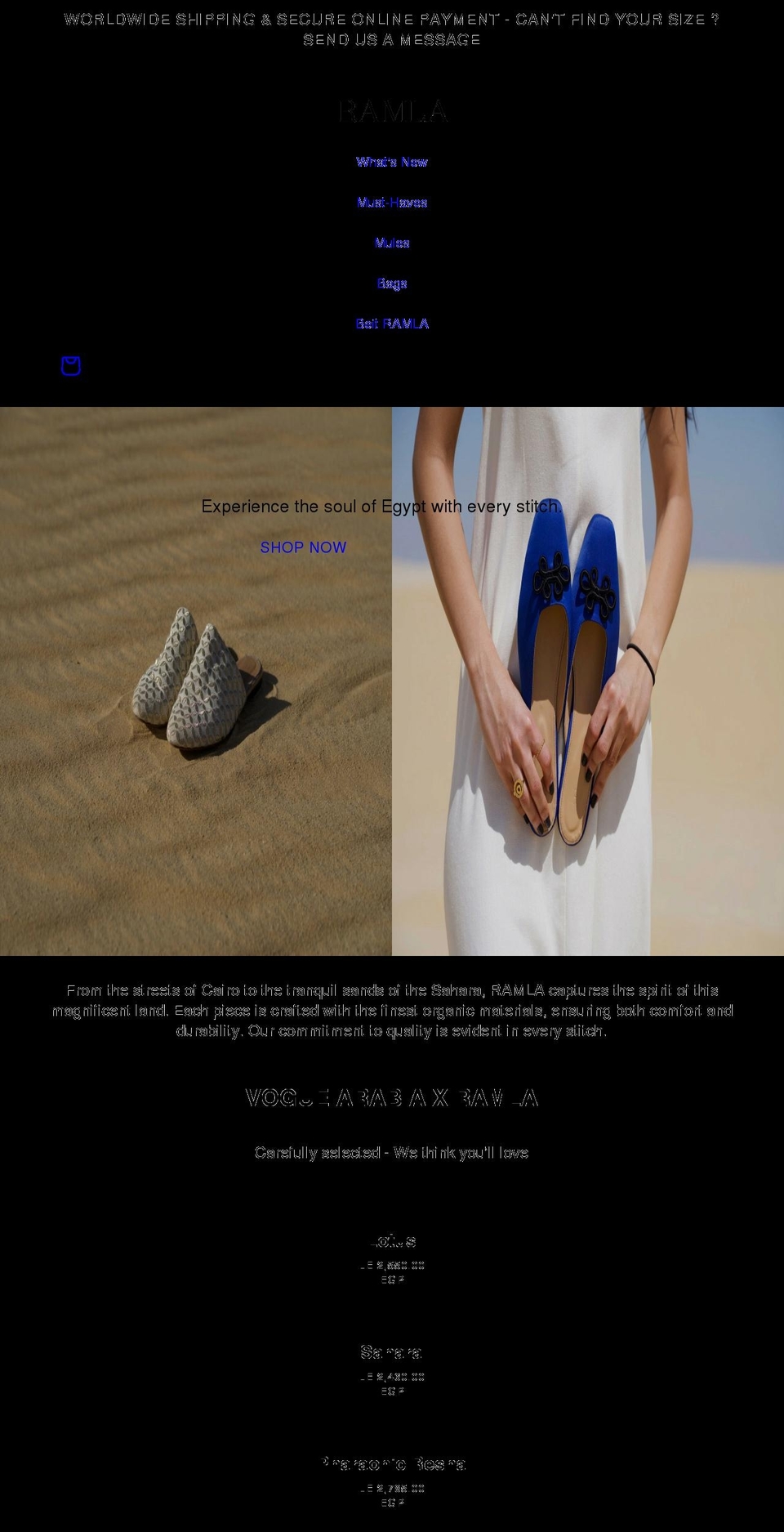 ramlastore.com — Shopify storefront screenshot