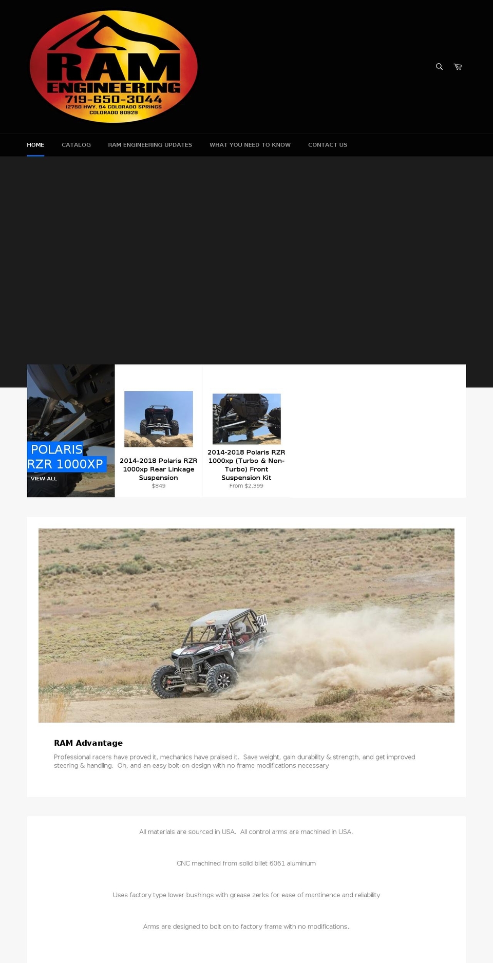 ramoffroadengineering.com — Shopify storefront screenshot