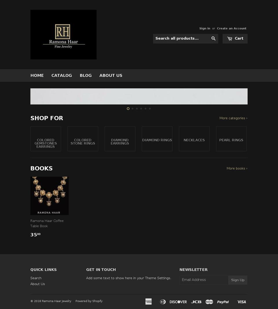 ramonahaardesigns.com — Shopify storefront screenshot