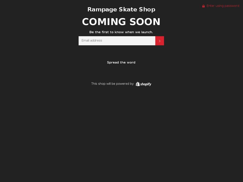 rampageskateshop.com shopify website screenshot