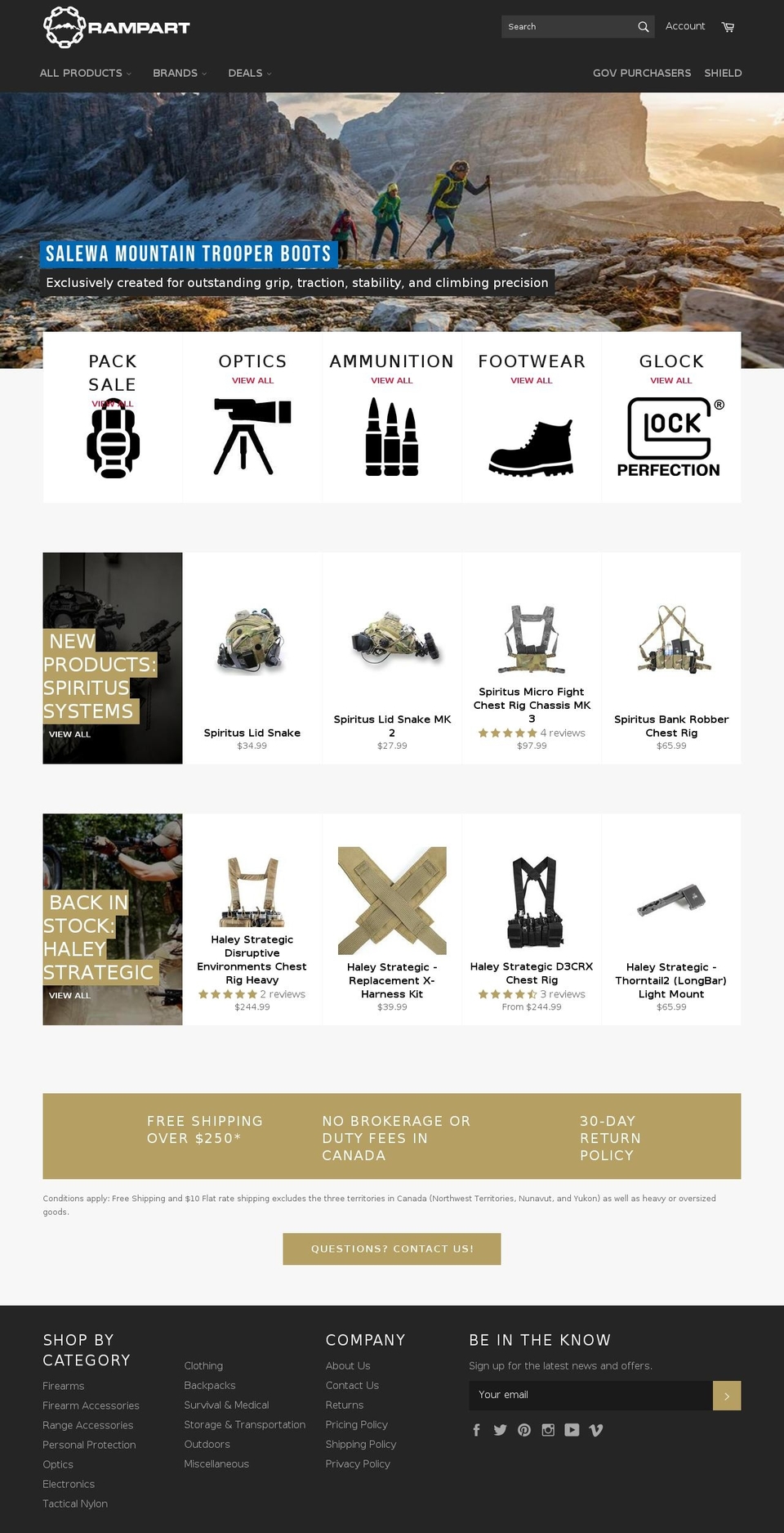 rampartinternational.com — Shopify storefront screenshot
