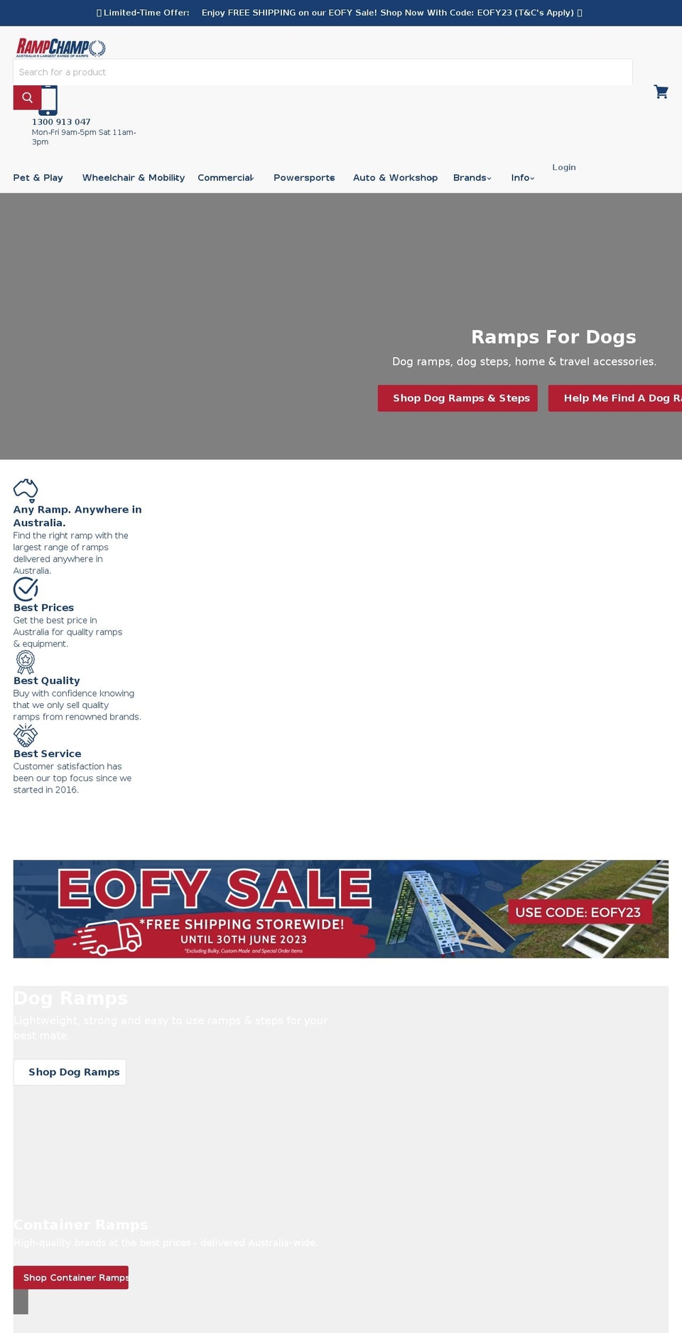 rampchamp.com.au shopify website screenshot