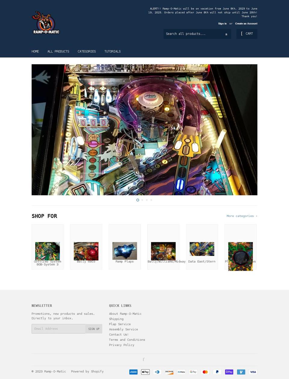 rampomatic.com shopify website screenshot