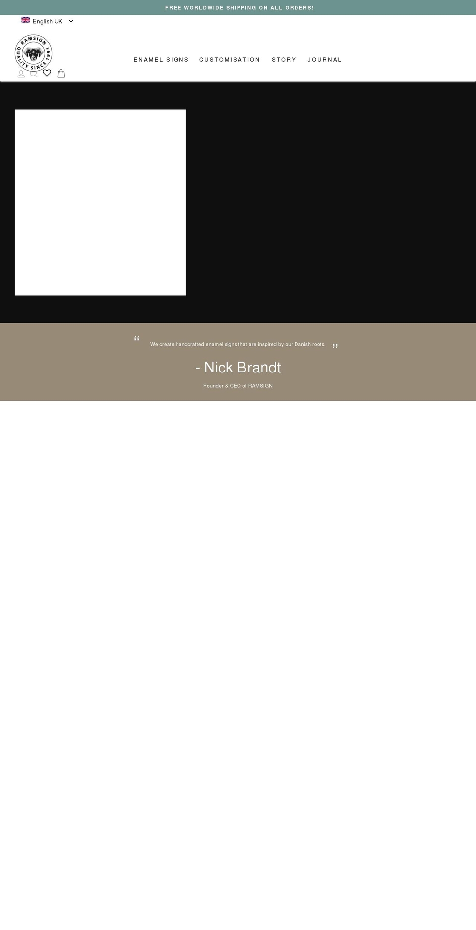 ramsign.co.uk shopify website screenshot