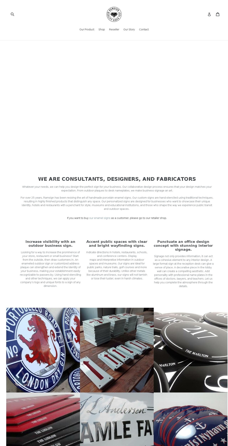 ramsign.net shopify website screenshot